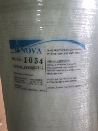 Cột lọc tổng nhựa composite Nova 1054 chứa than cát sỏi